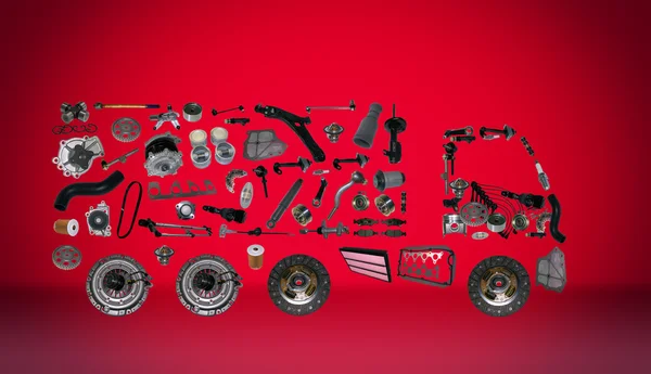 Images truck assembled from new spare parts — Stock Photo, Image