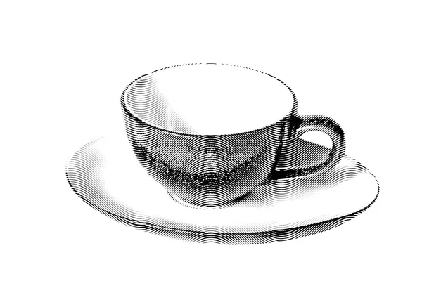 Dibujado boceto pintura taza de café — Vector de stock