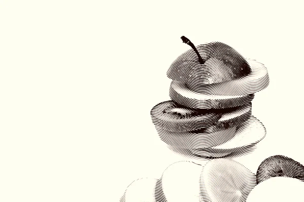 Sketch painting apple on a white background — Stock Photo, Image