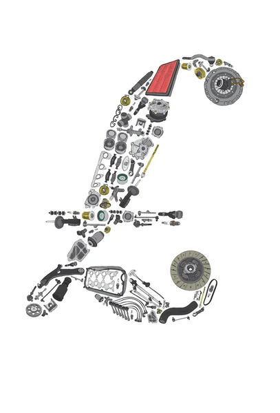 Фунт стерлінгів з автозапчастинами для автомобіля — стоковий вектор