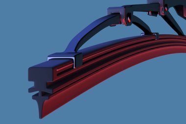 Araba için silecek bıçağı. Sürücü güvenliği için yedek parça, yedek parça. 3d oluşturma