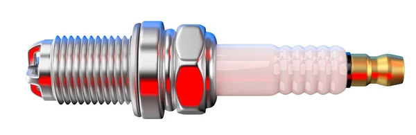 Запасные части свечи зажигания на белом фоне для автомобиля. 3D рендеринг — стоковое фото
