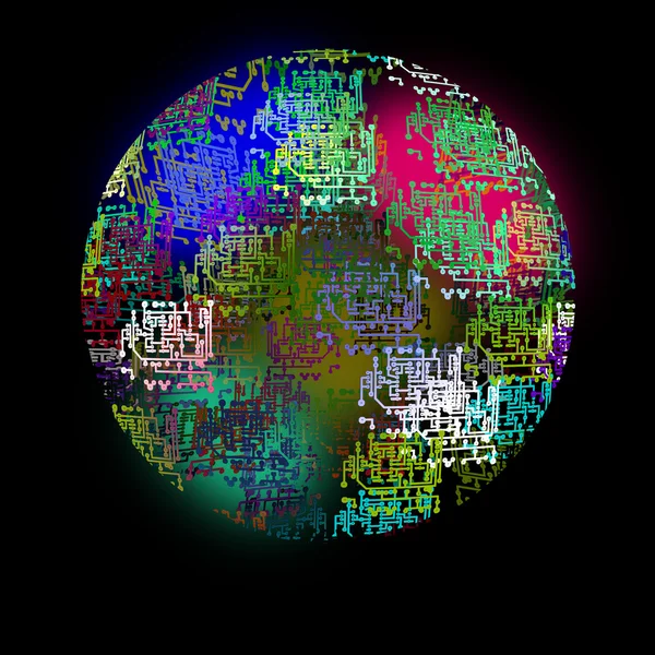 Elektronischer Planet — Stockfoto