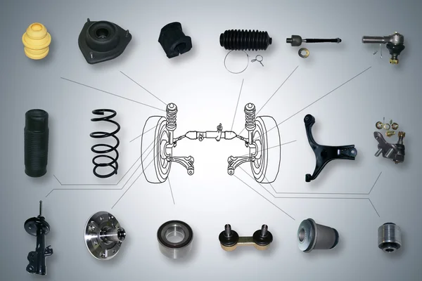 Zawieszenie i układ kierowniczy części — Zdjęcie stockowe