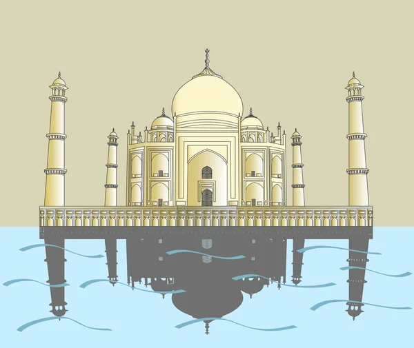Taj Mahal. Palazzo indiano — Vettoriale Stock