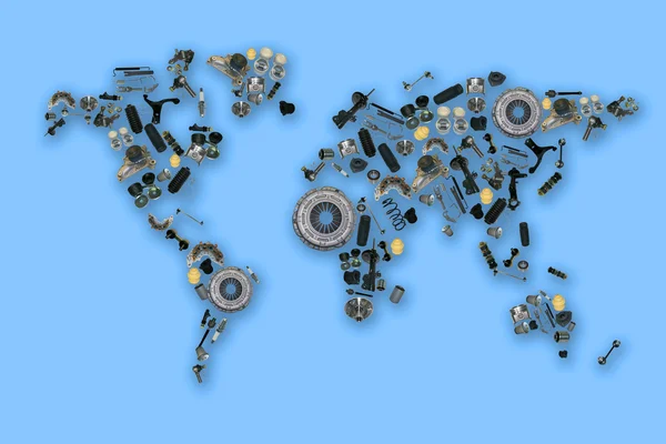 Spare parts map for aftermarket — Stock Photo, Image