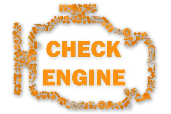 Check engine light symbol when something goes wrong with the engine. — Stock Photo, Image