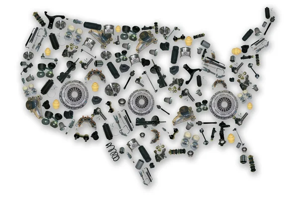 Mapa de piezas de repuesto de América —  Fotos de Stock