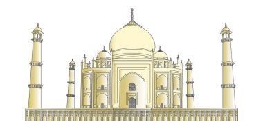 Çok yüksek ayrıntılı Taj Mahal vektör anahatları