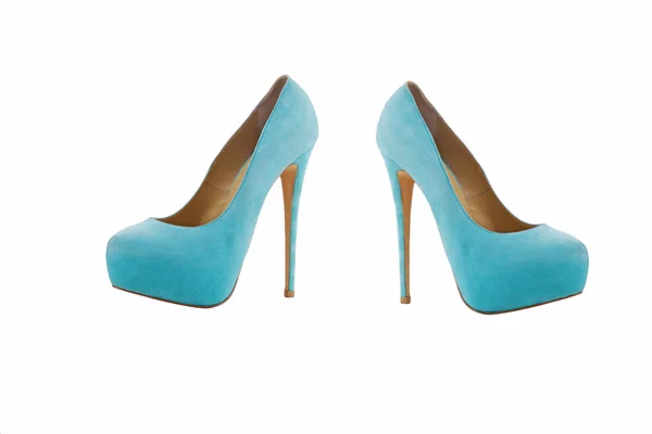 Female high-heeled shoes over white background Stock Photo