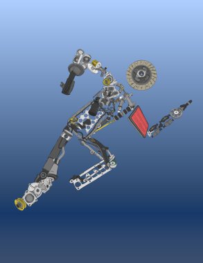 Çalışan adam yedek parça boyalı