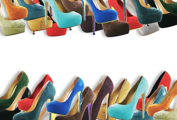 Många kvinnors skor med utrymme för text — Stockfoto