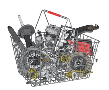 Many images of spare parts clipart