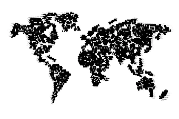 컴퓨터 그래픽 세계 지도 — 스톡 벡터