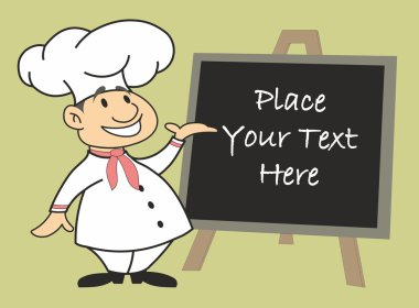 Kara tahta ile komik Şef vektör çizim