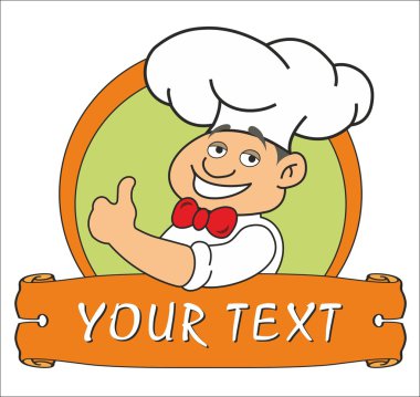 Metin için yer ile komik Şef vektör çizim