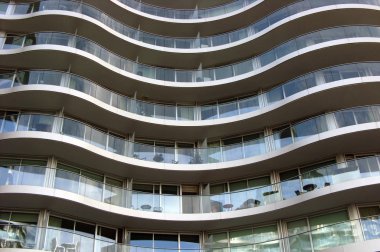 Londra'nın merkezinde modern binanın detay