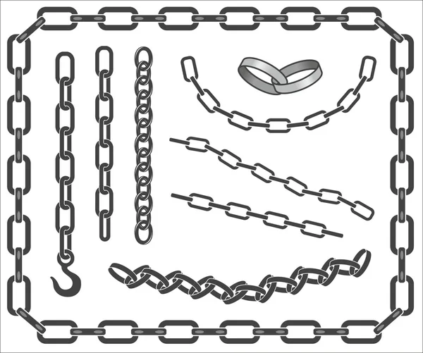 Set of vector chains — Stock Vector