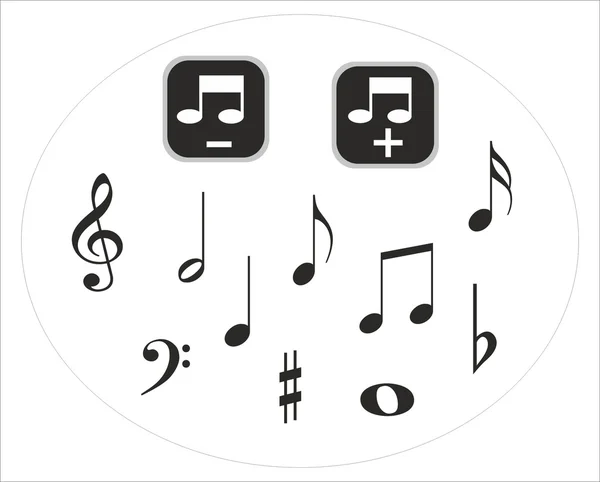 Collection vectorielle de notes de musique — Image vectorielle