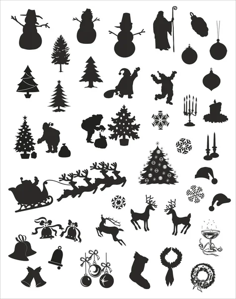 Christmas vector silhouettes — Stock Vector
