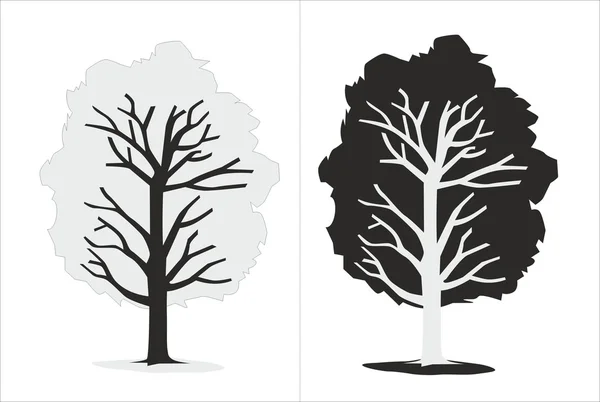 Διάνυσμα δέντρο σε αρνητική — Διανυσματικό Αρχείο
