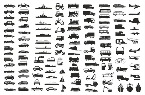 Vector collection of various vehicles — Stock Vector