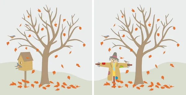 Herbstszene, Vektorillustrationen — Stockvektor