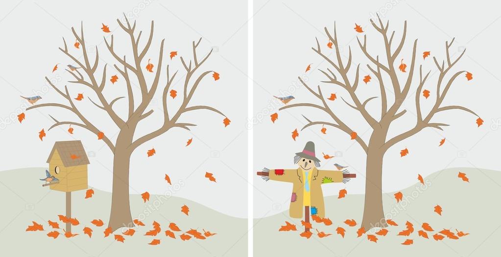 Autumn scene, vector illustrations