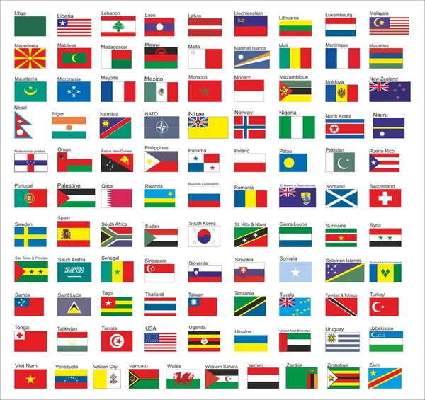 Flags of all countries in the world, part 2 — Stock Vector