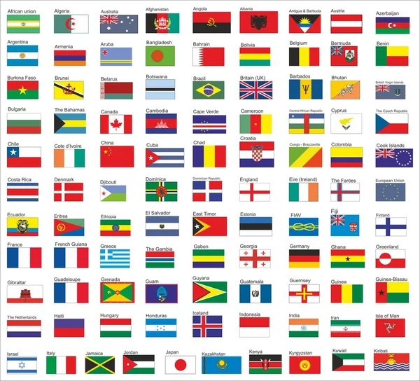 Drapeaux de tous les pays du monde, partie 1 — Image vectorielle