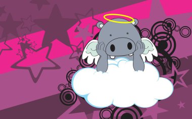 tatlı melek su aygırı çizgi film arka plan