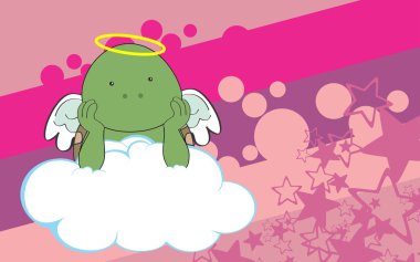 tatlı melek kaplumbağa arka plan çizgi film