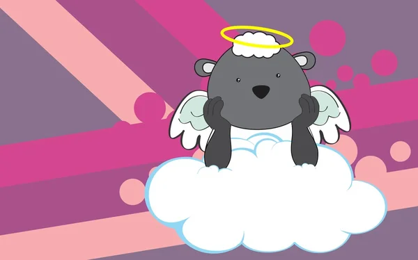 Sweet cherub sheep cartoon background — Stock Vector