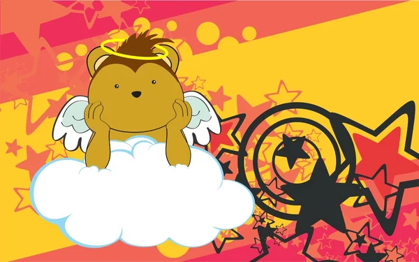 甜美的小天使豪猪卡通背景 — 图库矢量图片