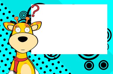 çizgi film zürafayı ifade arka plan