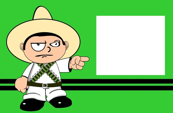 Mexicaanse jongen cartoon expressie achtergrond — Stockvector