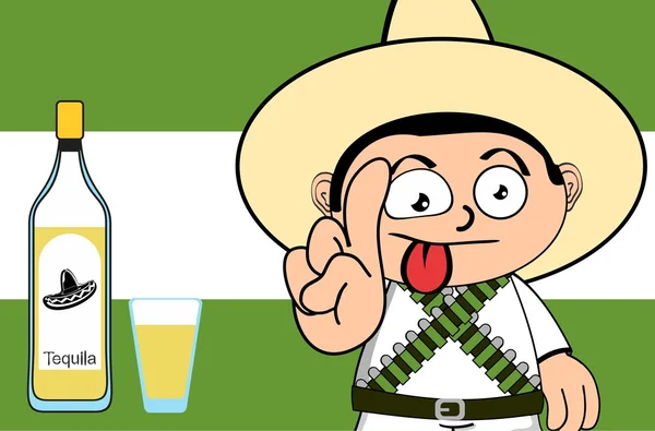 Tło wyrażenie kreskówka śmieszne dziecko meksykański — Wektor stockowy