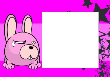 şirin tavşancık kawaii karikatür çerçeve arkaplanı vektör biçiminde