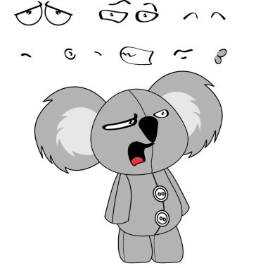 şirin küçük koala pelüş oyuncak ifadeleri koleksiyonu vektör biçiminde düzenlenmesi çok kolay 