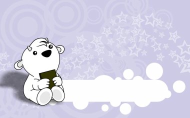 Tatlı bebek keçi çizgi film karakteri elinde kitap arkaplanı çizimi tutuyor.