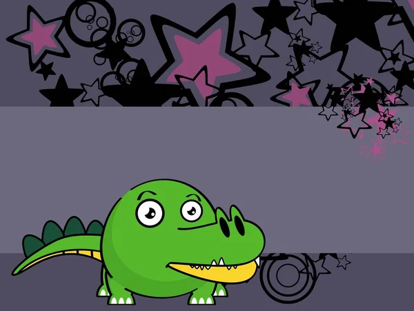 Little Crocodile Kawaii Cartoon Ball Style Expressions Set Illustration Vector — Archivo Imágenes Vectoriales