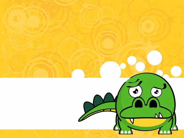 Little Crocodile Kawaii Cartoon Ball Style Expressions Set Illustration Vector — Archivo Imágenes Vectoriales