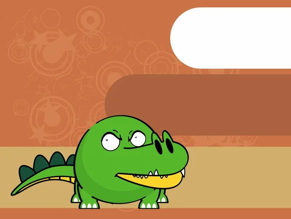 Little Crocodile Kawaii Cartoon Ball Style Expressions Set Illustration Vector — Διανυσματικό Αρχείο