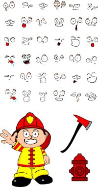 İtfaiyeci çocuk çizgi film set2