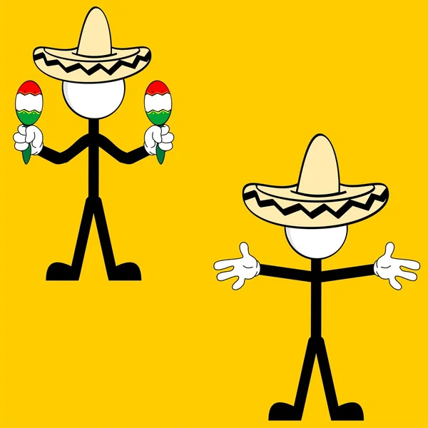 Pictogramme mexicain de mariachi cartoon set0 — Image vectorielle