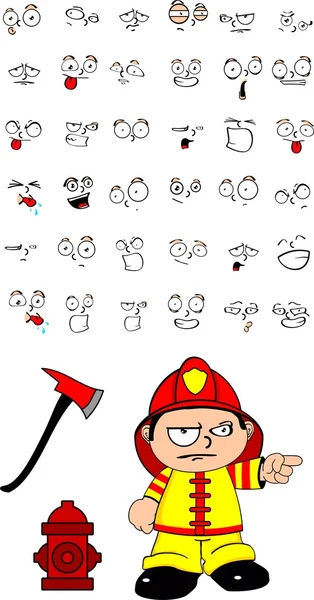 消防队员孩子卡通 set0 — 图库矢量图片