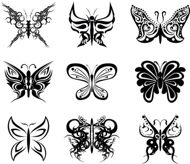 Kelebek dövmesi pack stickers1 ayarla