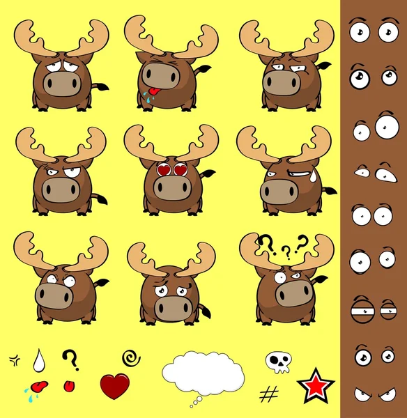 Reindeer ball cute cartoon set — Stock Vector