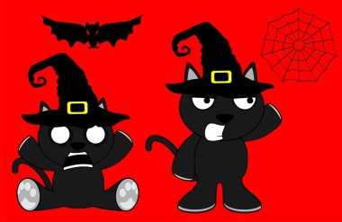 Kara kedi Cadılar Bayramı çizgi film set9