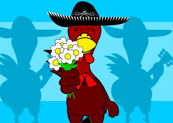 Pollo messicano mariachi sfondo0 — Vettoriale Stock